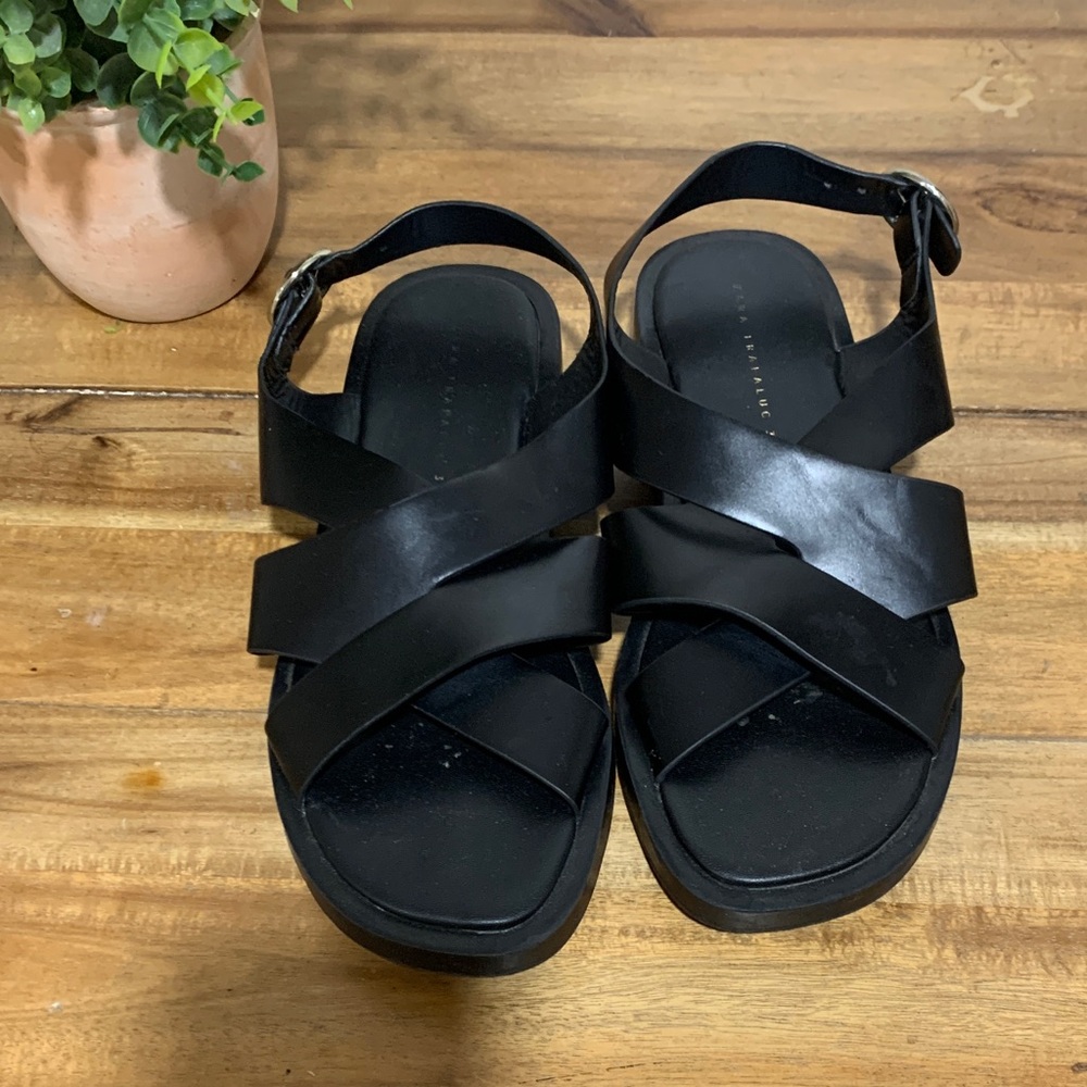 Black Zara  Leather Sandals